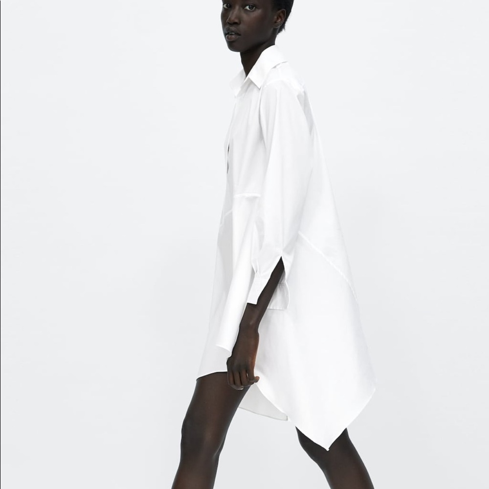 Zara Asymmetric Poplin Tunic